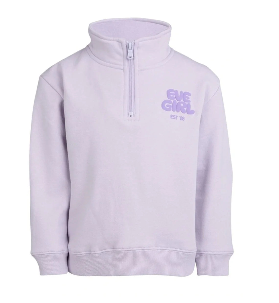 EVE GIRL Sports Club 1/4 Zip Pullover Lavender 3-7 years