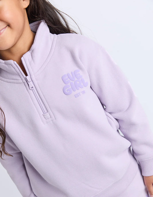 EVE GIRL Sports Club 1/4 Zip Pullover Lavender 3-7 years