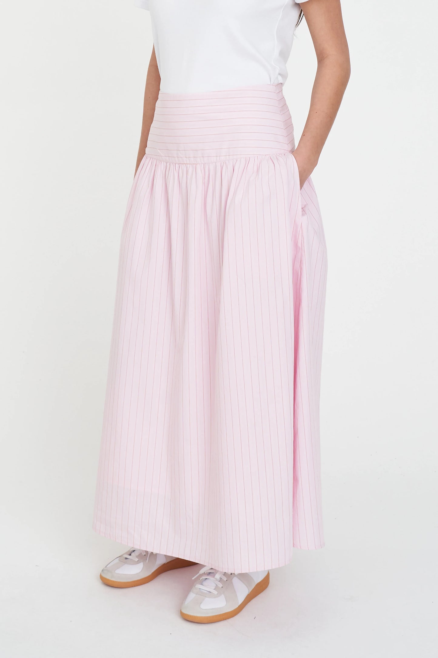 HUFFER Sprint Stripe Ashton Skirt Petal