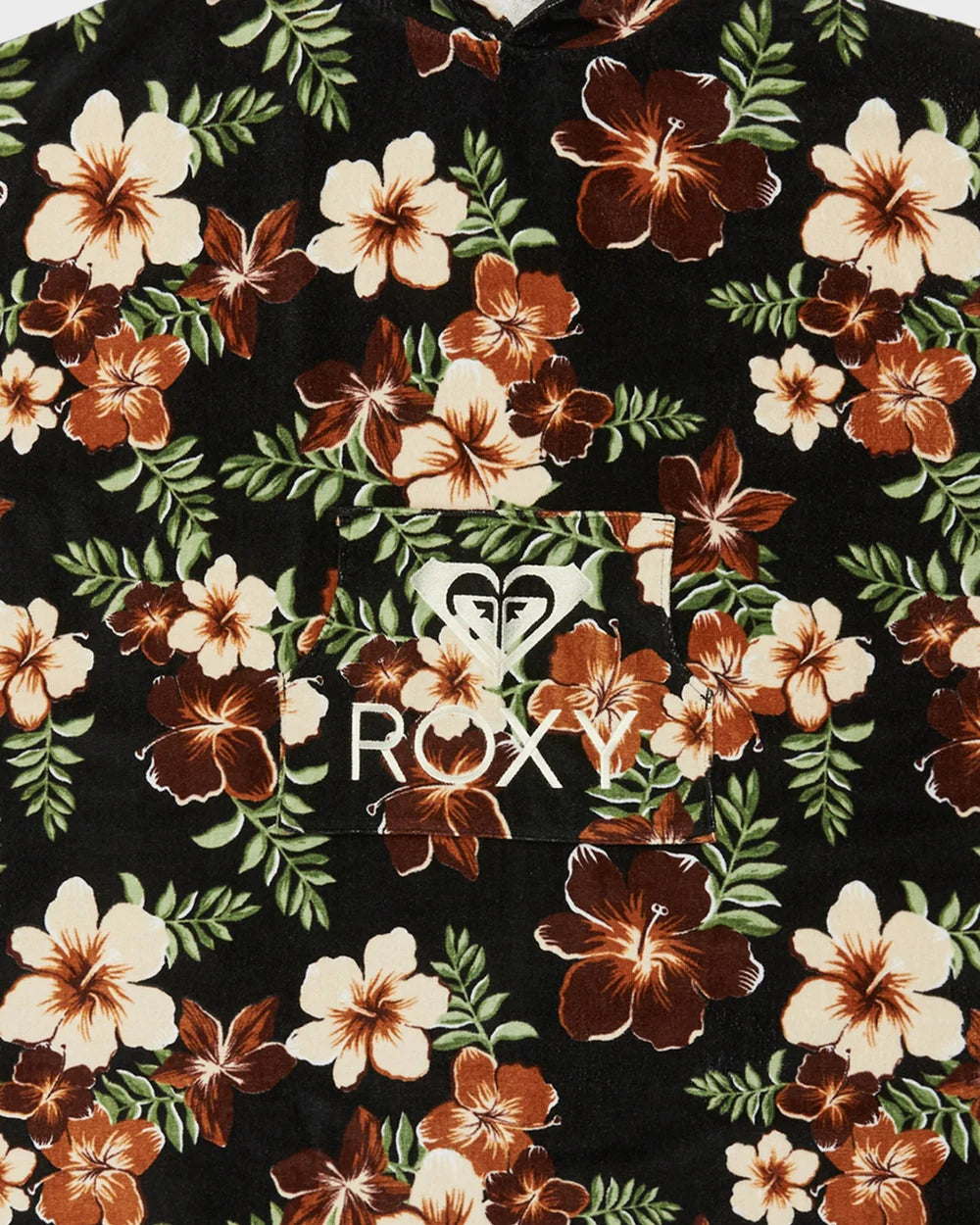 ROXY Womens Stay Magical Printed Hooded Towel Black Floral