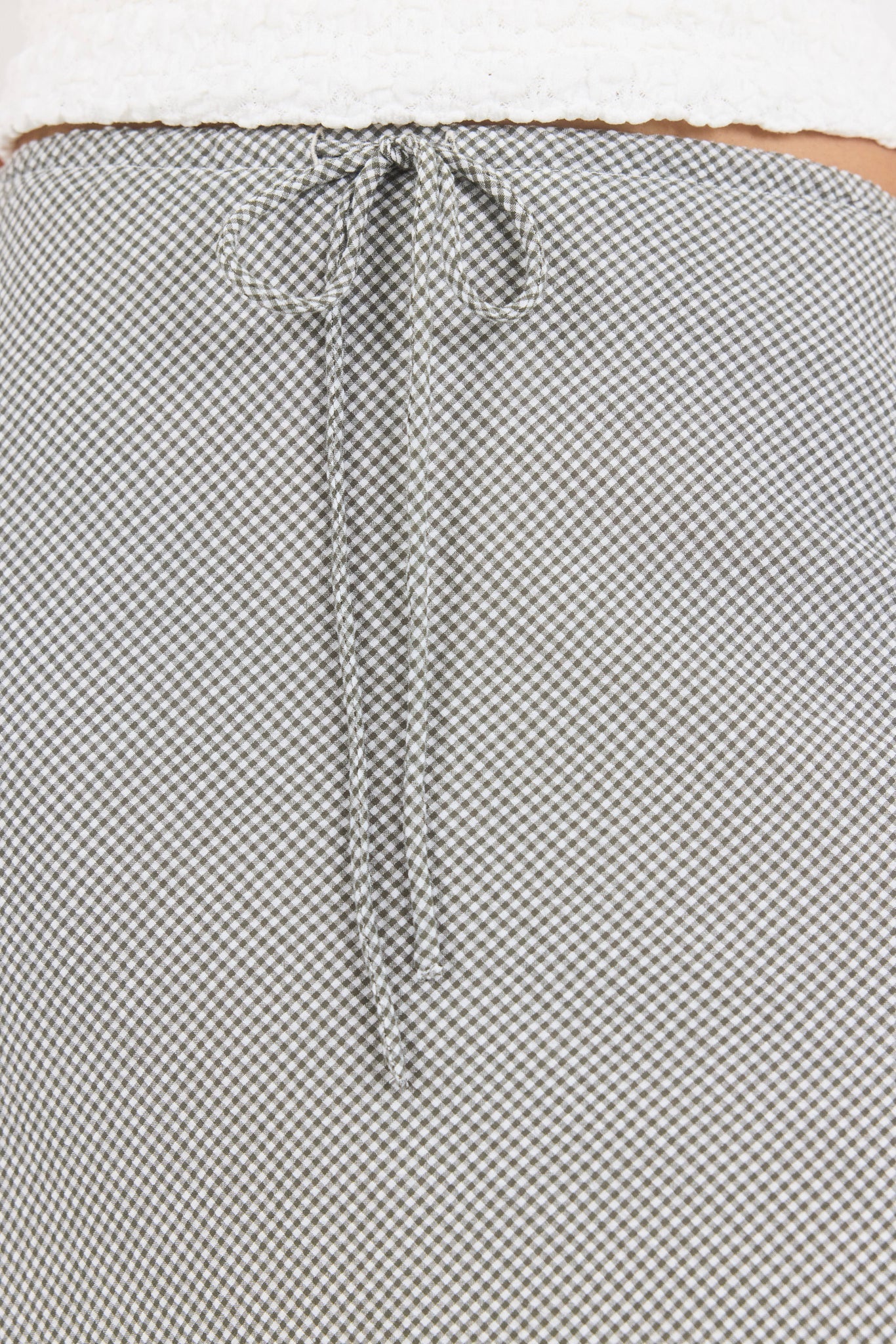 AMONG THE BRAVE Summit Mini Gingham Tie Waist Bias Cut Skirt