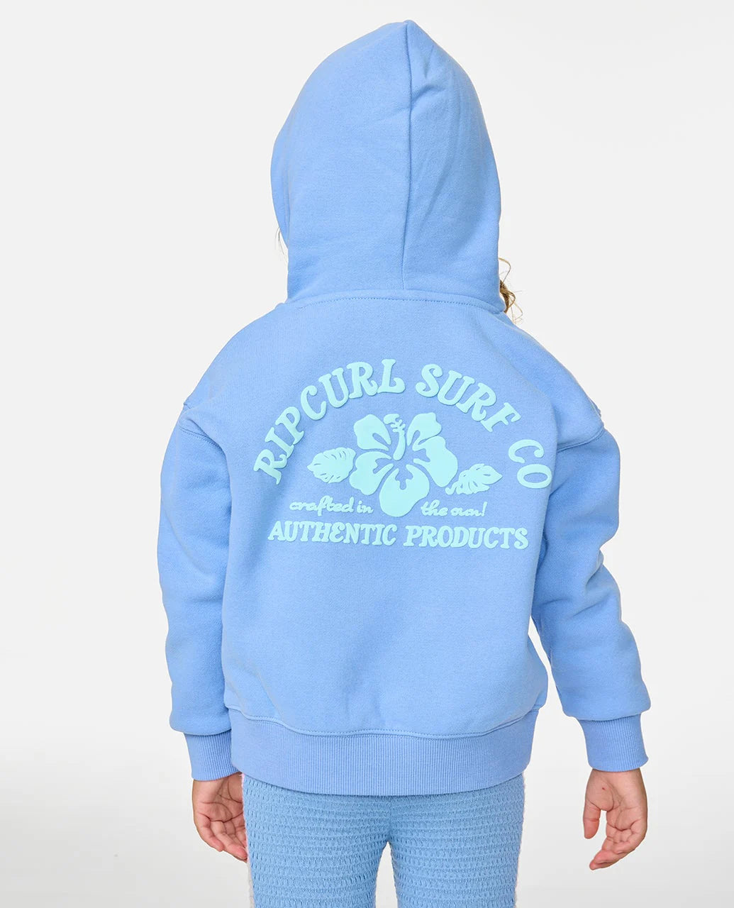 RIP CURL Girl Surf Puff Hood Party Fleece Cornflower Blue 1-8 Years
