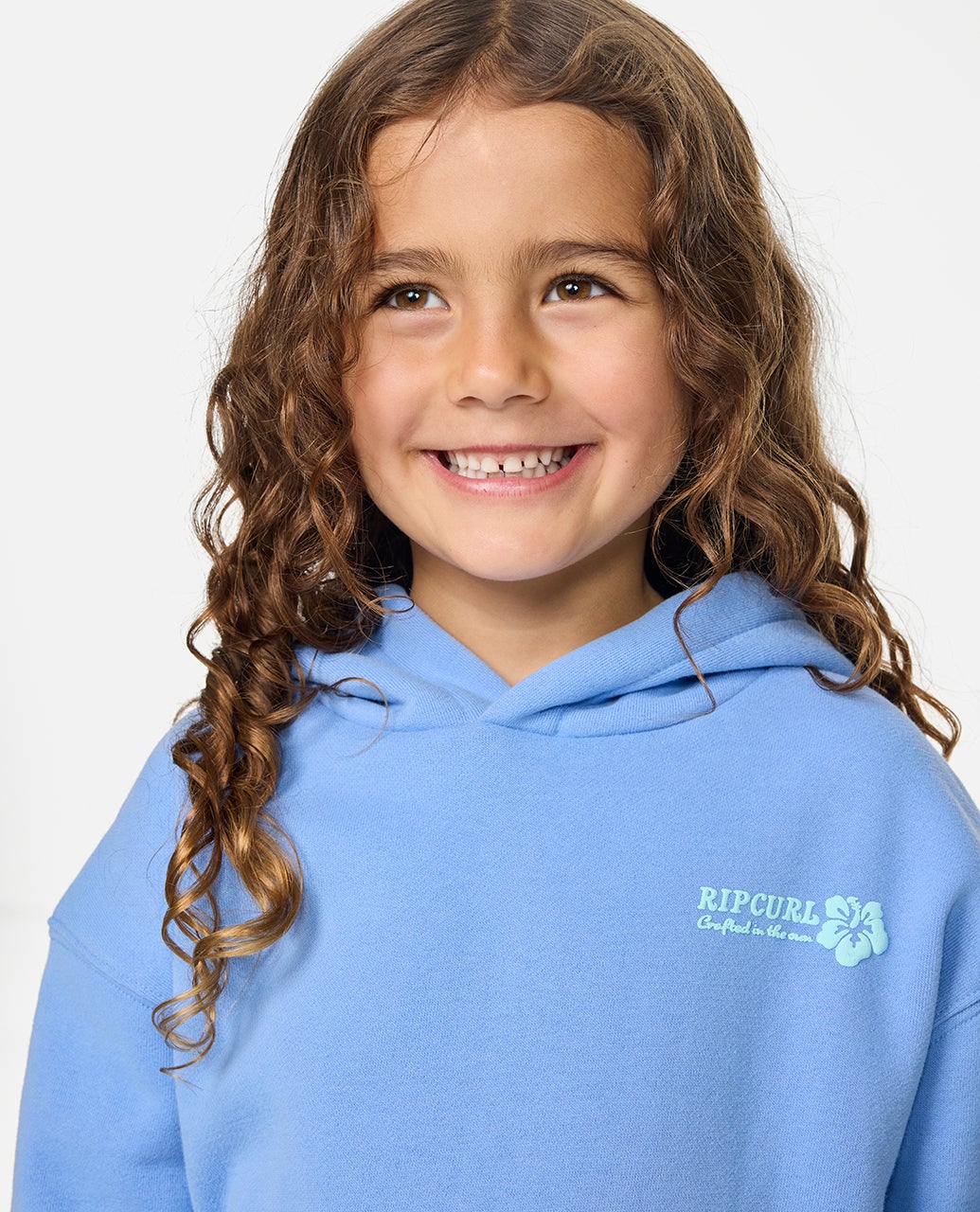 RIP CURL Girl Surf Puff Hood Party Fleece Cornflower Blue 1-8 Years