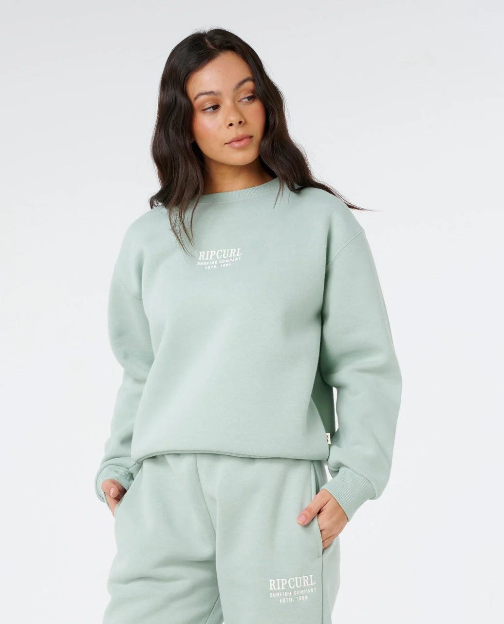 RIP CURL Surf Staple Relaxed Crew Mint