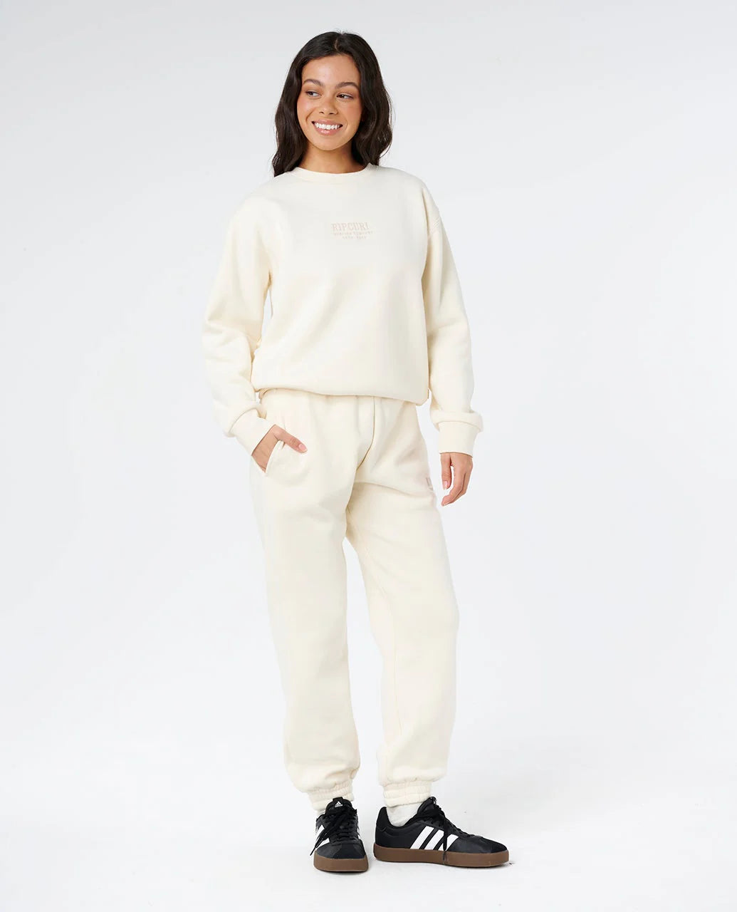 RIP CURL Surf Staple Relaxed Crew Bone