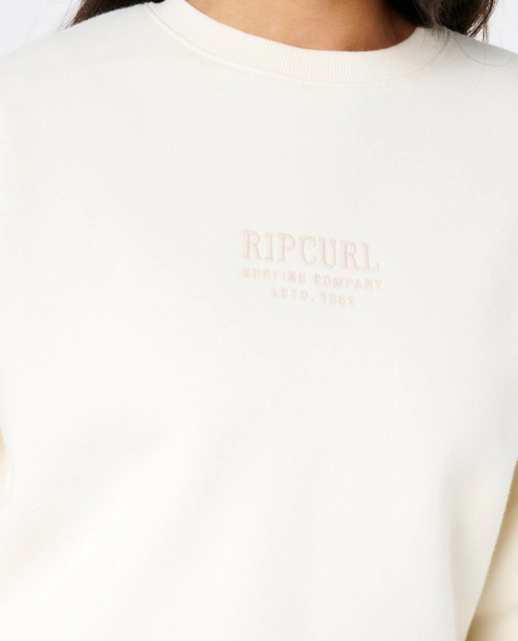 RIP CURL Surf Staple Relaxed Crew Bone