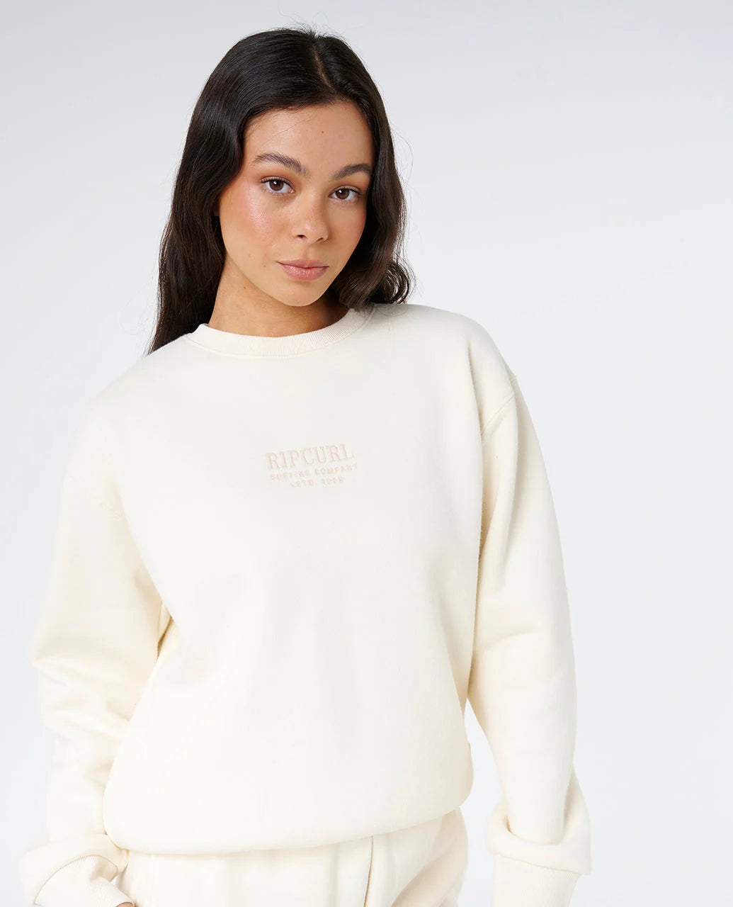 RIP CURL Surf Staple Relaxed Crew Bone