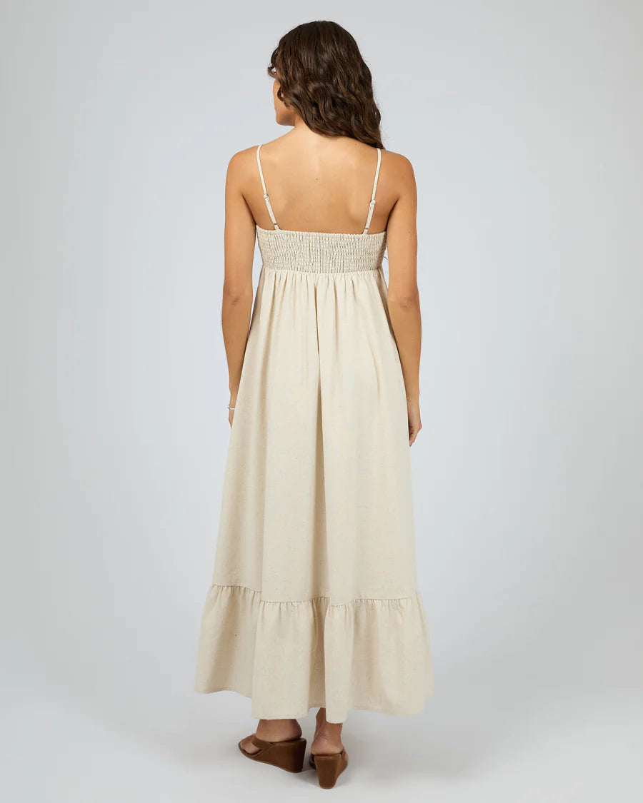SILENT THEORY Tallow Tiered Maxi Dress Natural