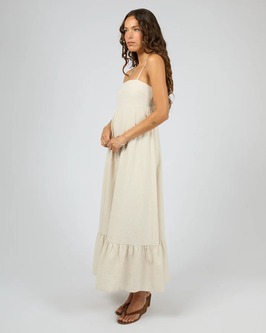 SILENT THEORY Tallow Tiered Maxi Dress Natural