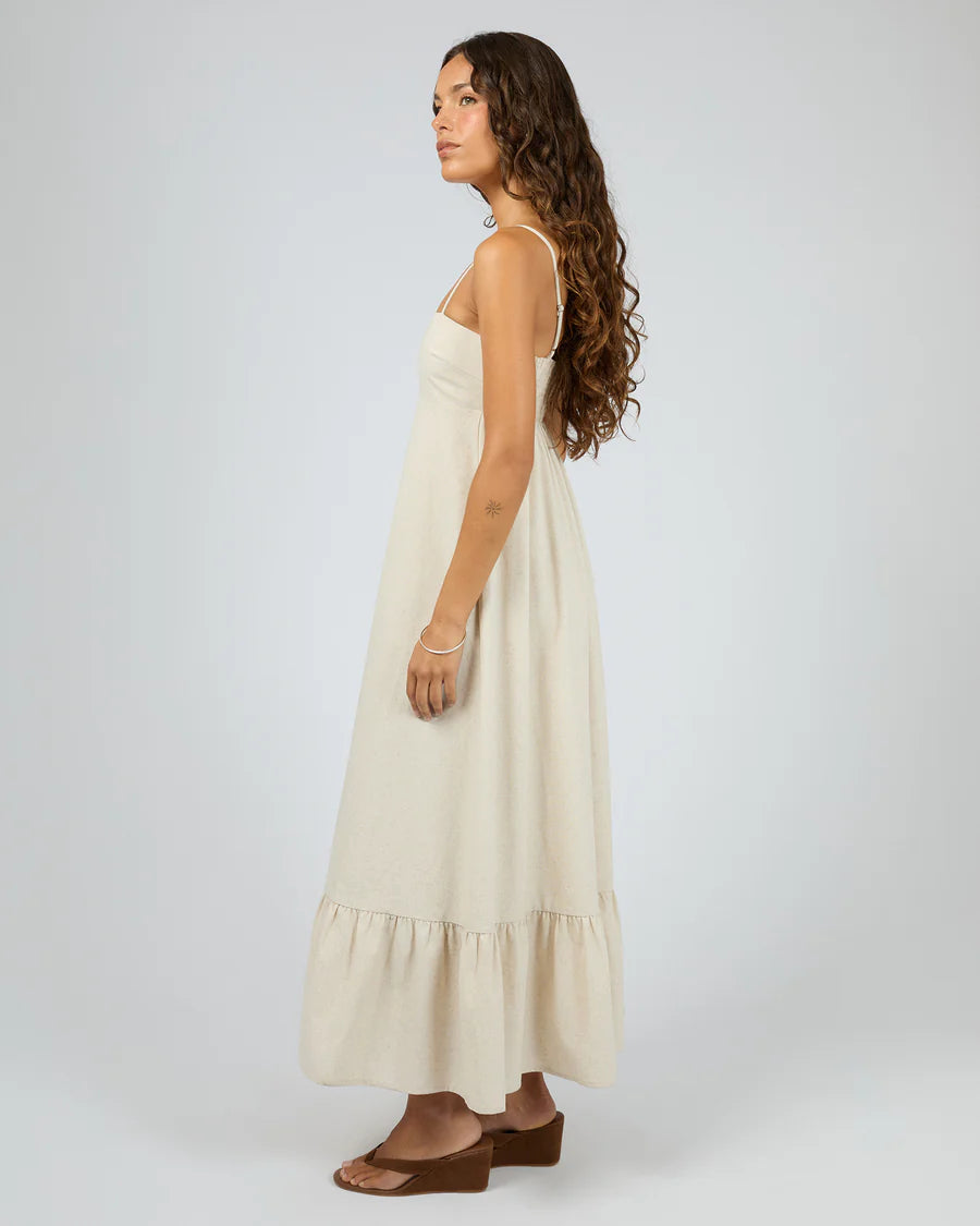 SILENT THEORY Tallow Tiered Maxi Dress Natural