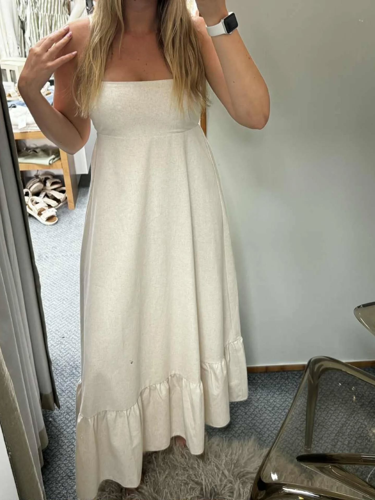 SILENT THEORY Tallow Tiered Maxi Dress Natural