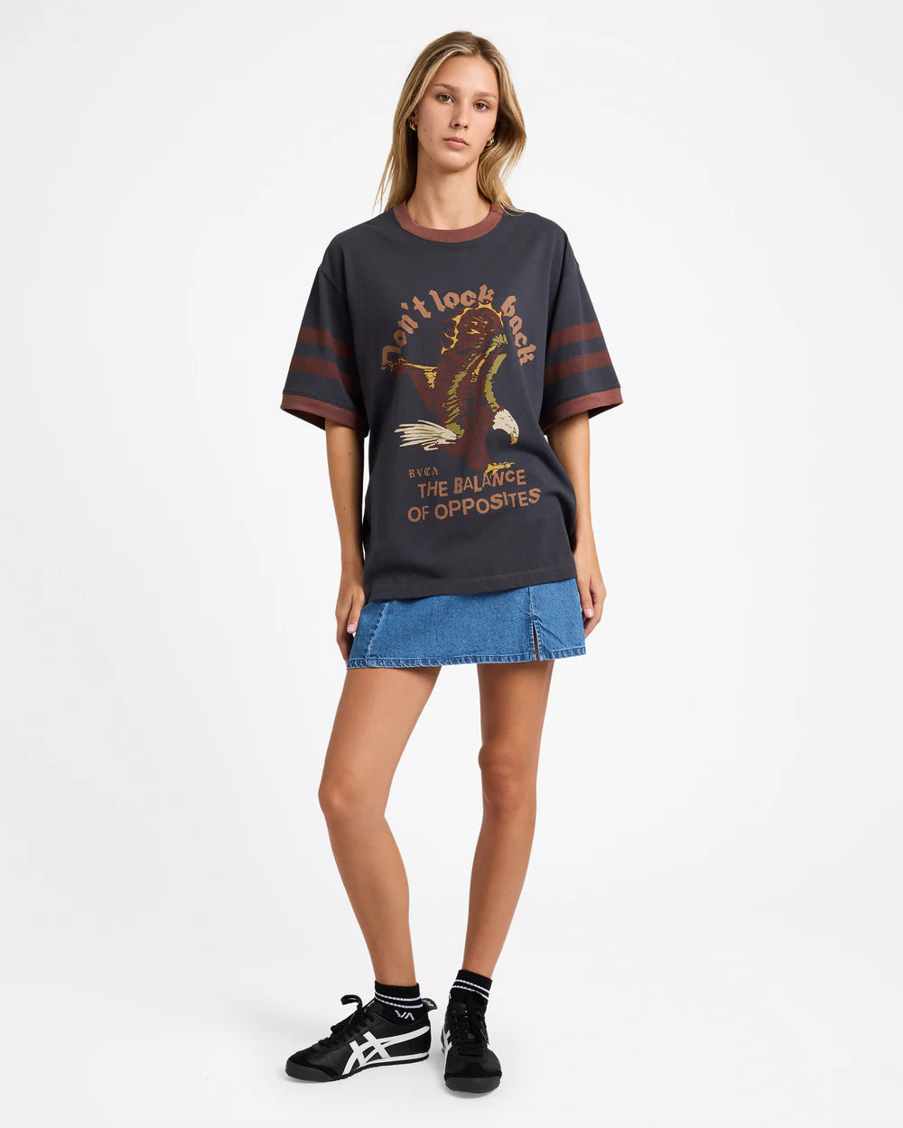 RVCA Toni Ringer Tee Washed Black