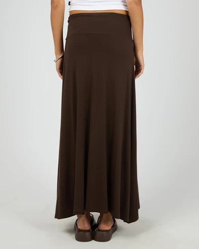 ALL ABOUT EVE Twist Detail Maxi Skirt Chocolate