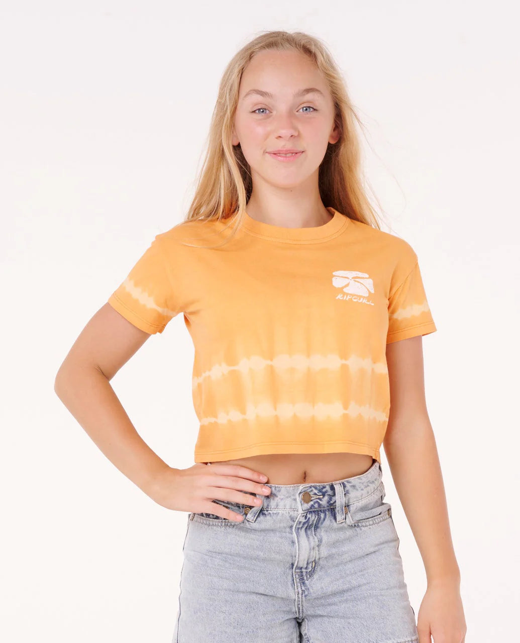 RIP CURL Ty Tie Dye Crop Tee Orange