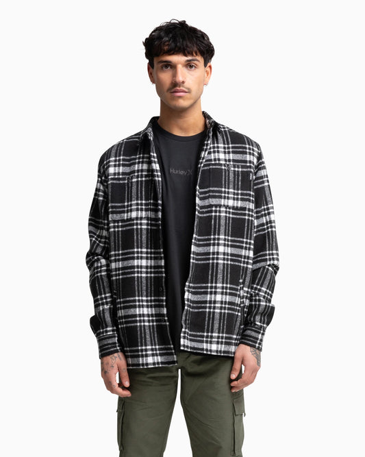 Hurley Union Plaid LS Shirt Black