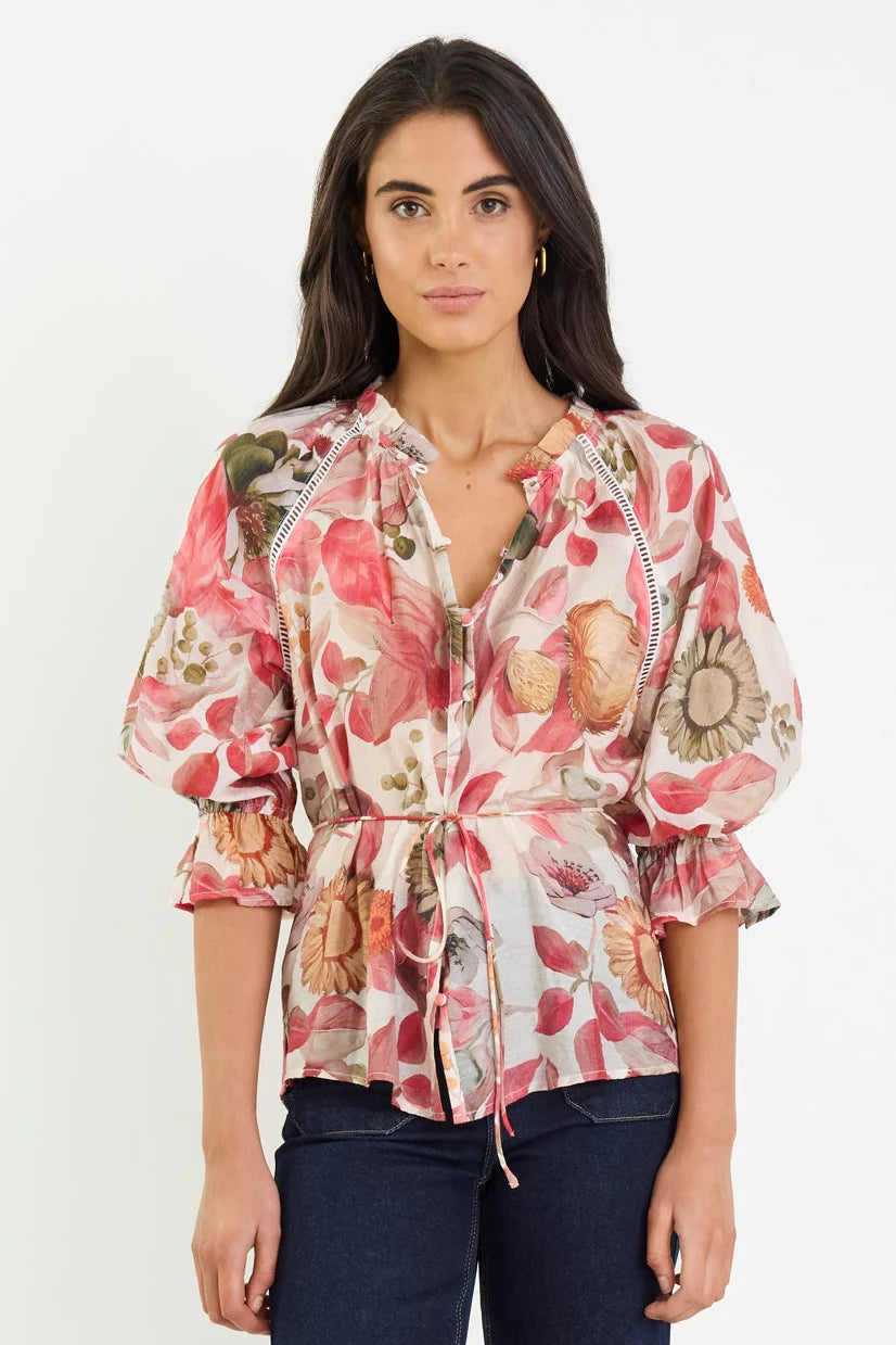 BY ROSA Usher Blush Woodland Floral Top