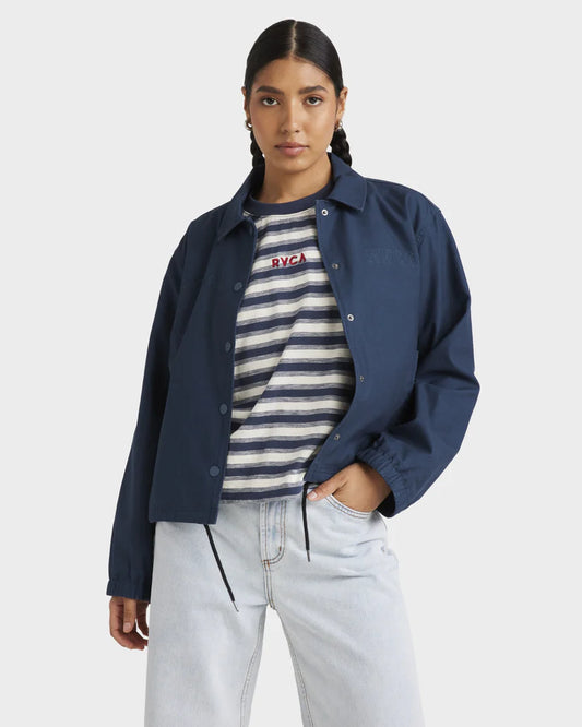 RVCA Twills Coaches Jacket Petrol Blue