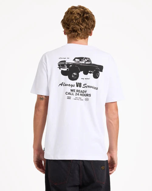 RVCA V8 Short Sleeve Tee White