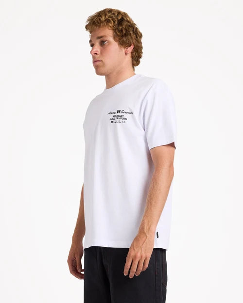 RVCA V8 Short Sleeve Tee White