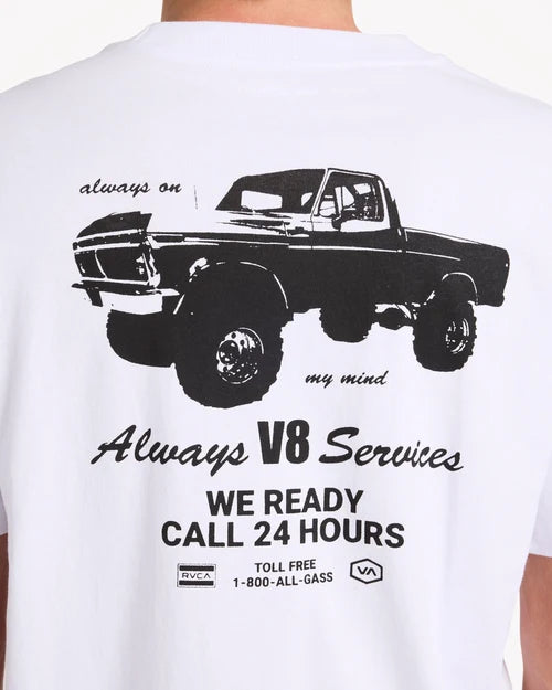 RVCA V8 Short Sleeve Tee White