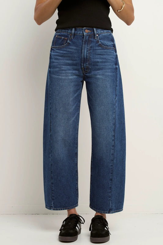 AMONG THE BRAVE Varsity Deep Blue Barrel Jean