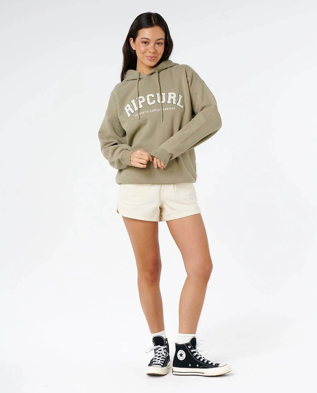 RIP CURL Varsity Pullover Hoodie Olive