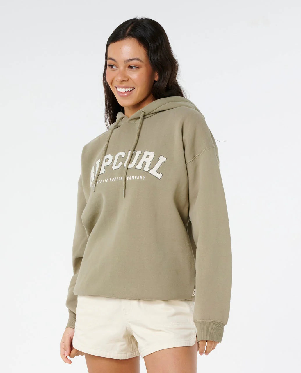 RIP CURL Varsity Pullover Hoodie Olive