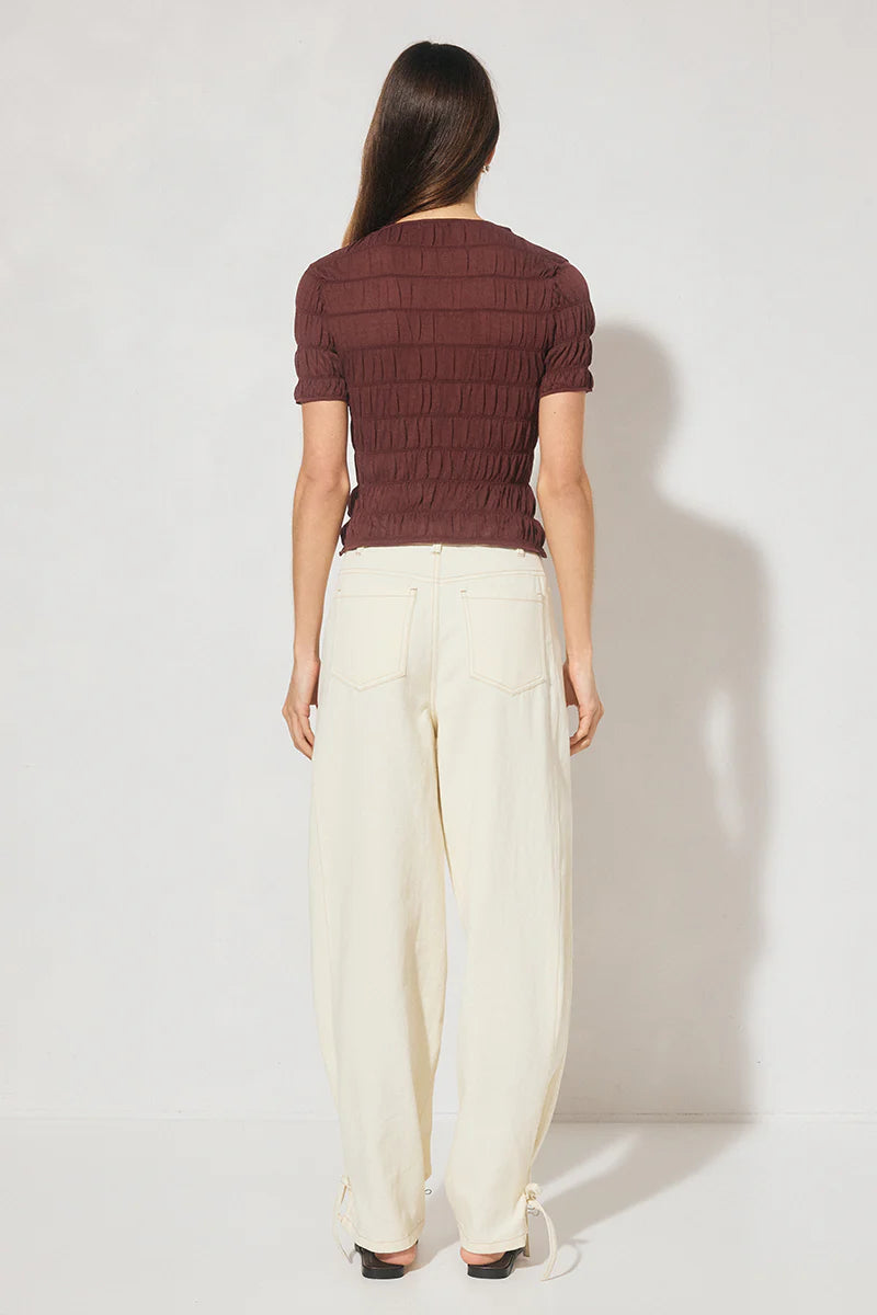 MON RENN Vega Knit Top Plum