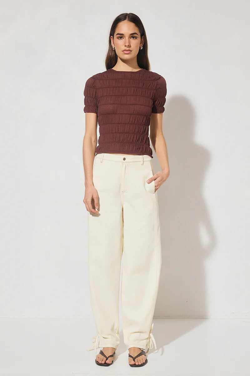 MON RENN Vega Knit Top Plum
