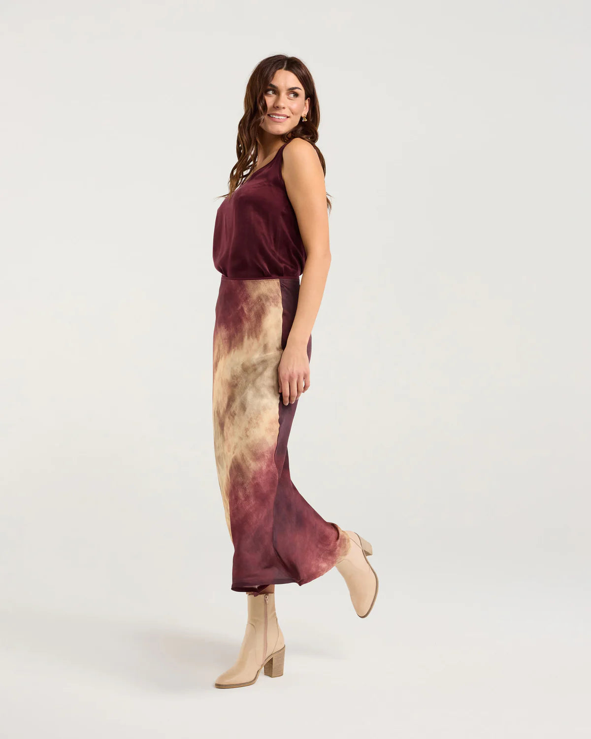 BLACKSTONE Violet Ombre Bias Midi Skirt