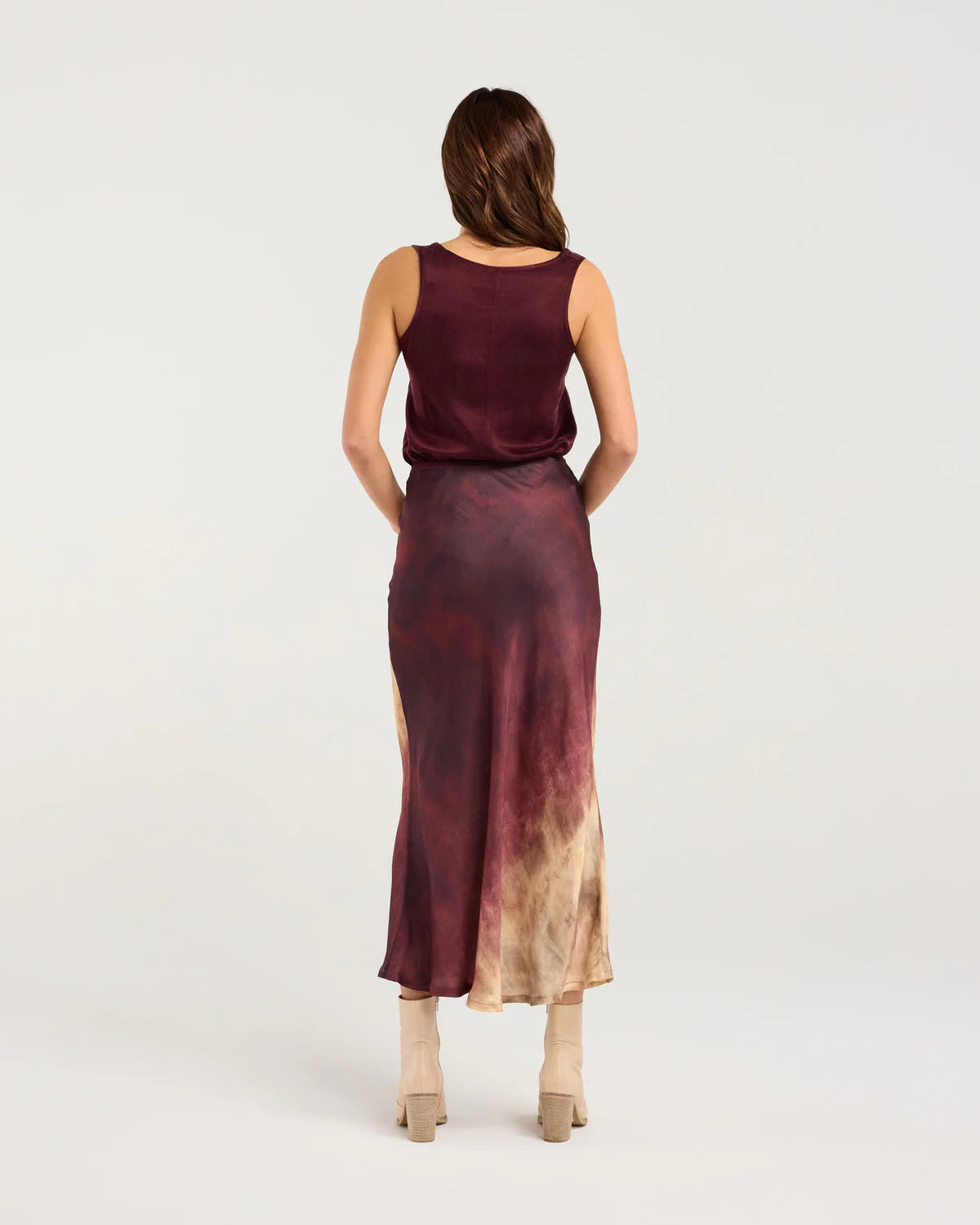 BLACKSTONE Violet Ombre Bias Midi Skirt