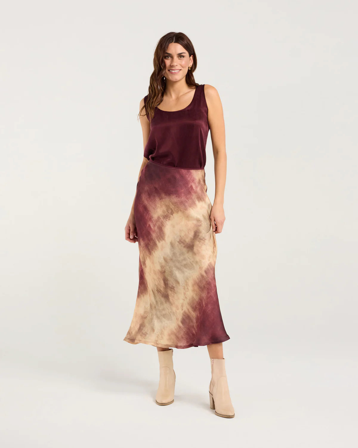 BLACKSTONE Violet Ombre Bias Midi Skirt