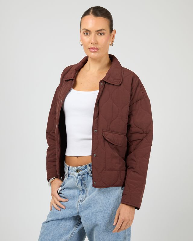 SILENT THEORY Archer Stitched Jacket Cherry