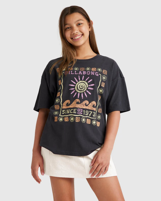 Billabong Girls Wave and Sun Tee 8-14 years