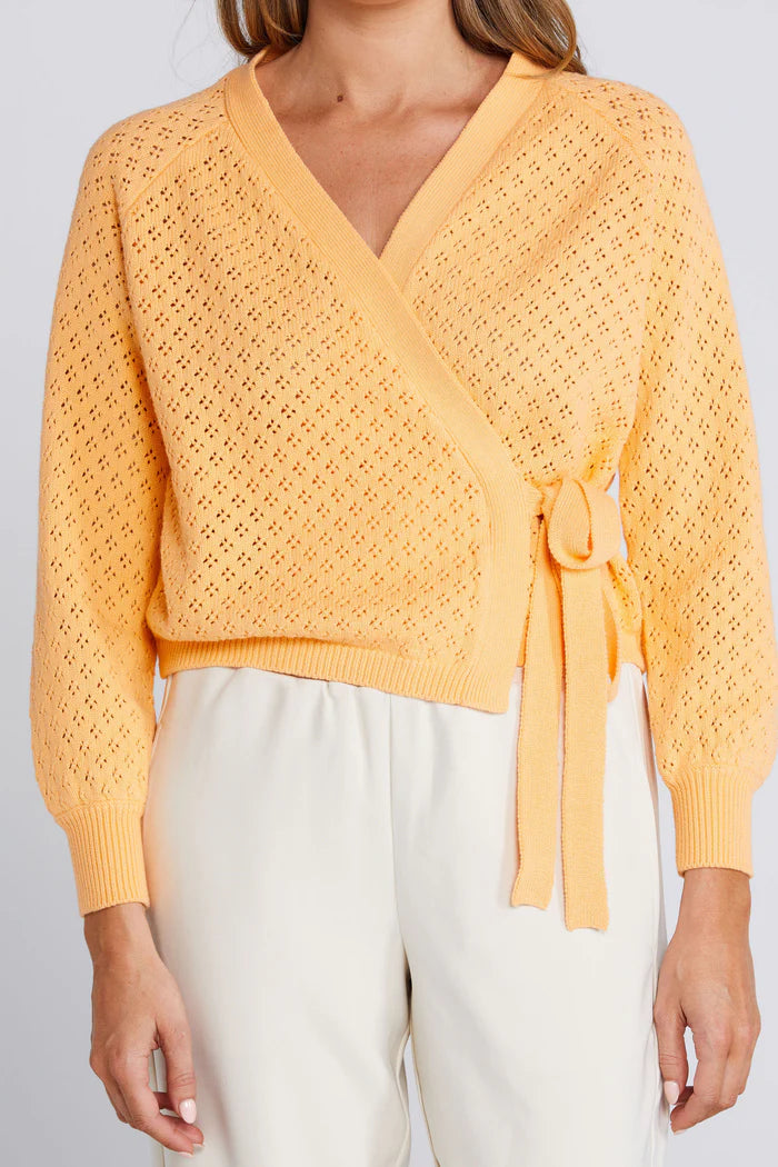 THING THING Wrapt Cardigan Peach Pointelle