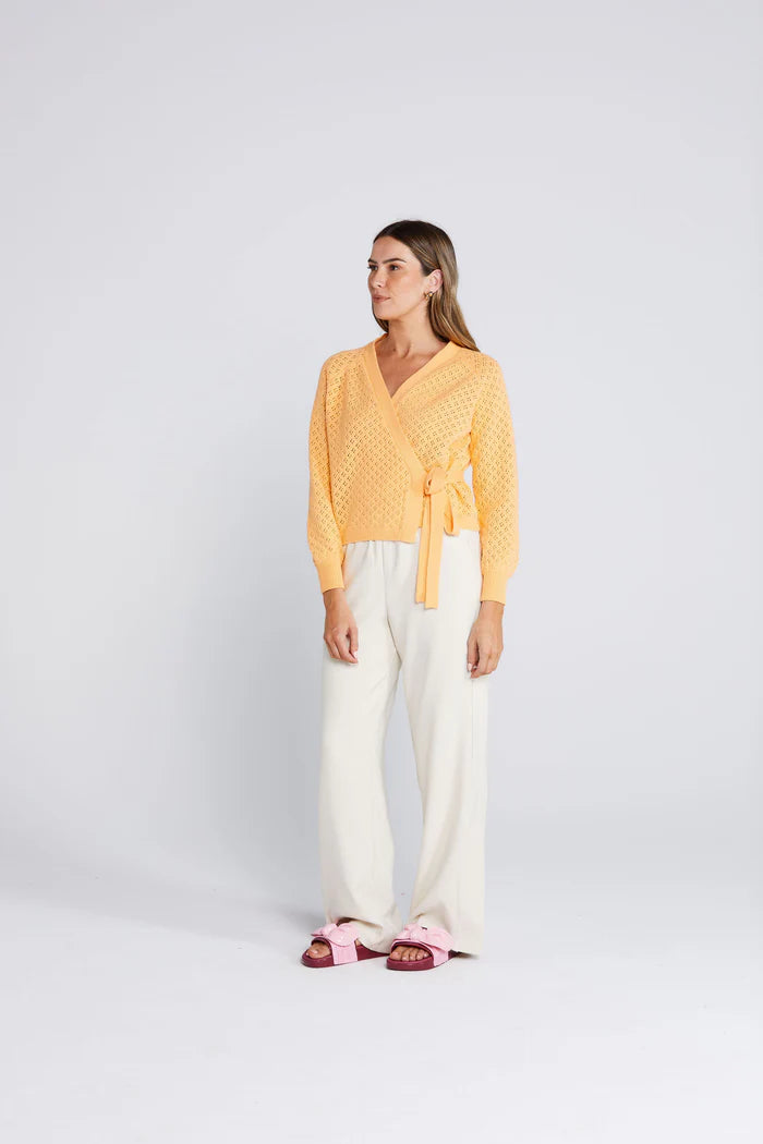 THING THING Wrapt Cardigan Peach Pointelle