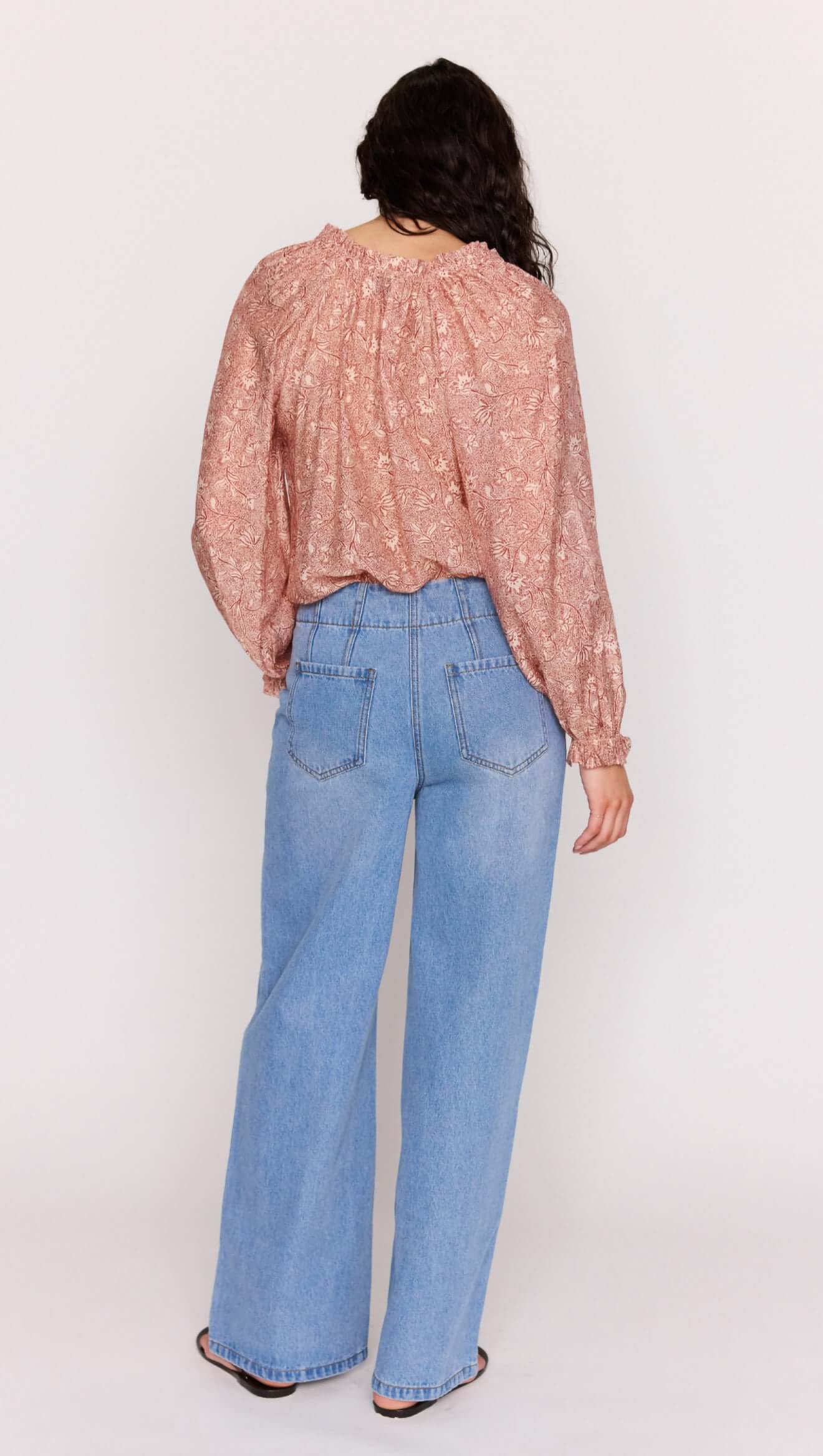 MINK PINK Yasmin Red Floral Peasant Blouse