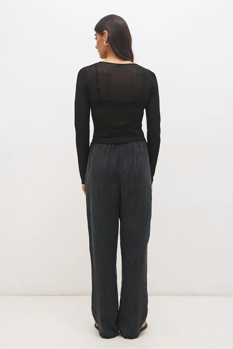 MON RENN Yasmin Knit Top Black