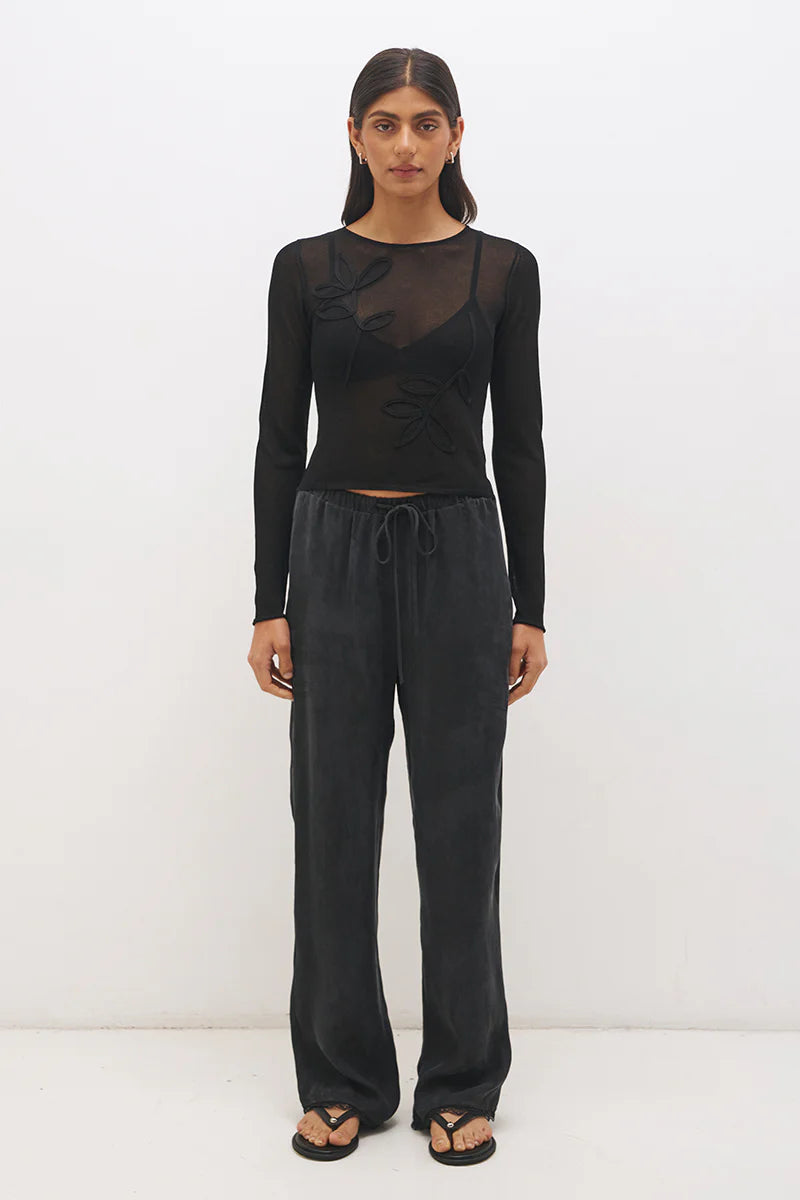 MON RENN Yasmin Knit Top Black