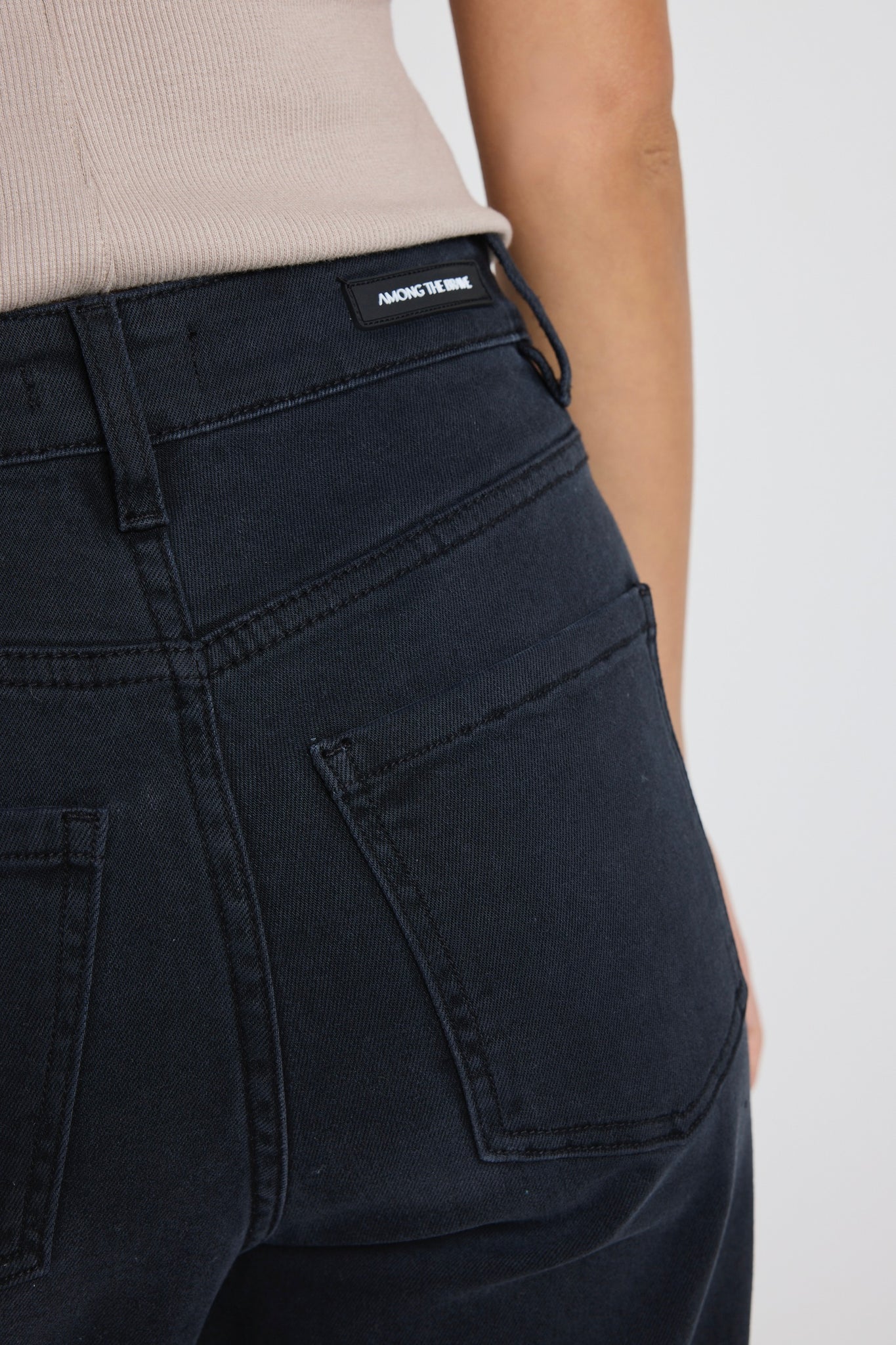 AMONG THE BRAVE Zoey Black Denim Wide Pocket Jean