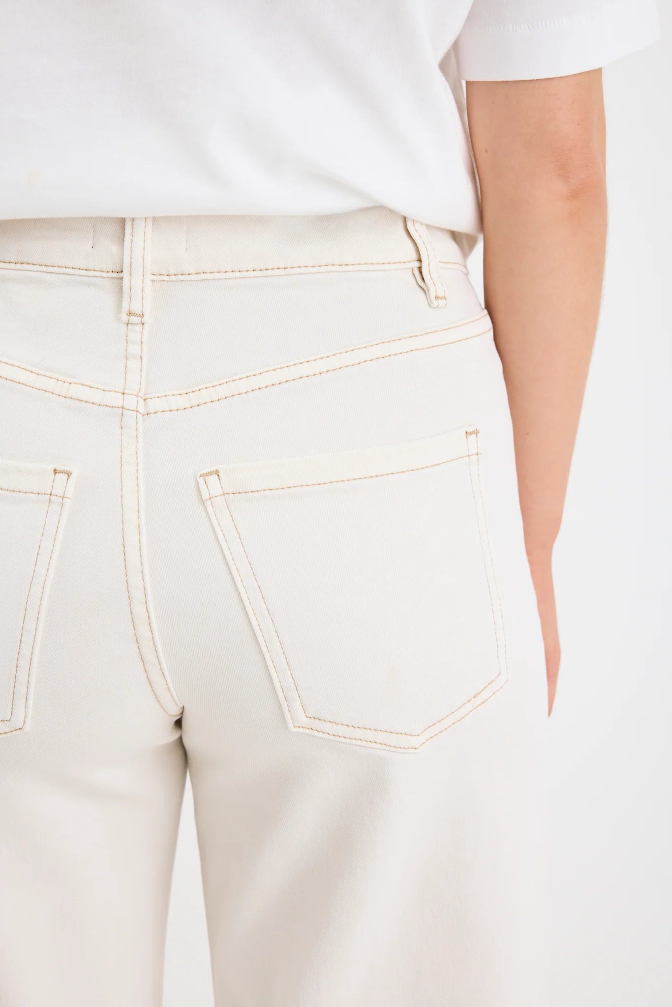 AMONG THE BRAVE Zoey High Rise Wide Leg Pocket Jean ECRU